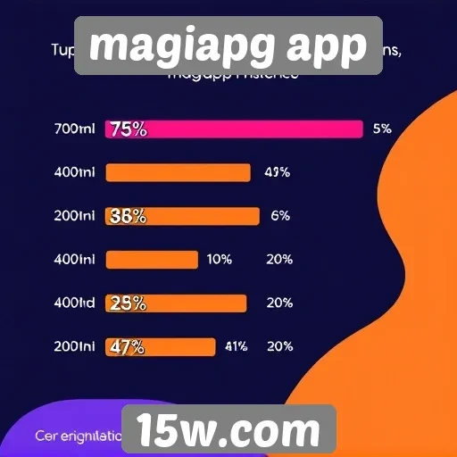 Estatísticas de usuários ativos no magiapg app