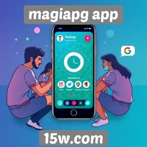 Comunidade e interações sociais em Magiapg app